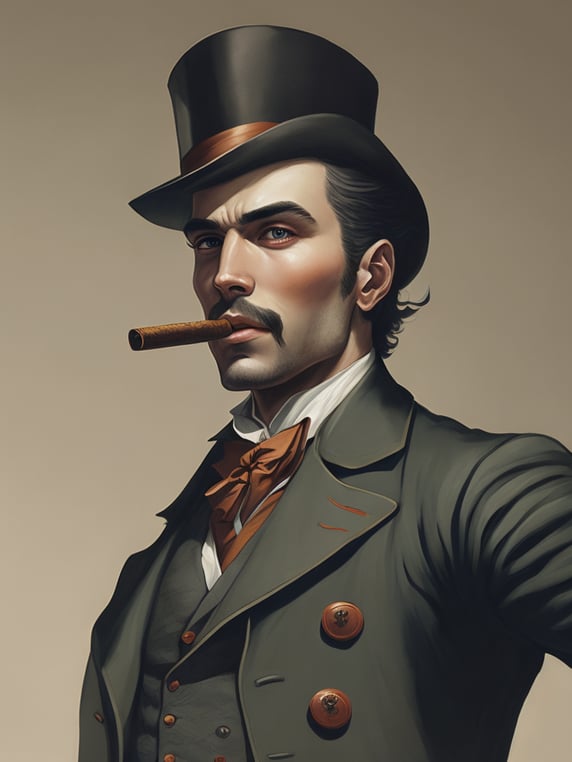 Premium Free ai Images | vintage portrait of man in top hat and ...
