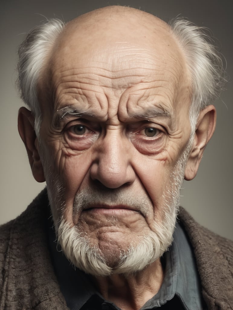 Premium Free ai Images face of an old man with drooping mouth on left