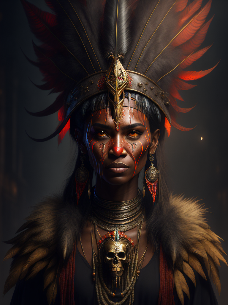 Premium Free ai Images full length portrait of witch doctor wearing