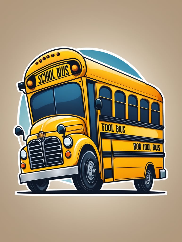 Premium Free ai Images | school bus vector mascot logo bright colors ...