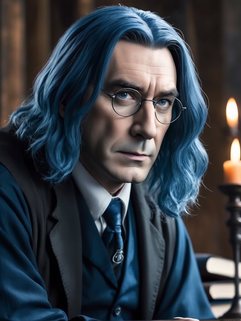 Premium Free ai Images | professor snape from harry potter with blue ...