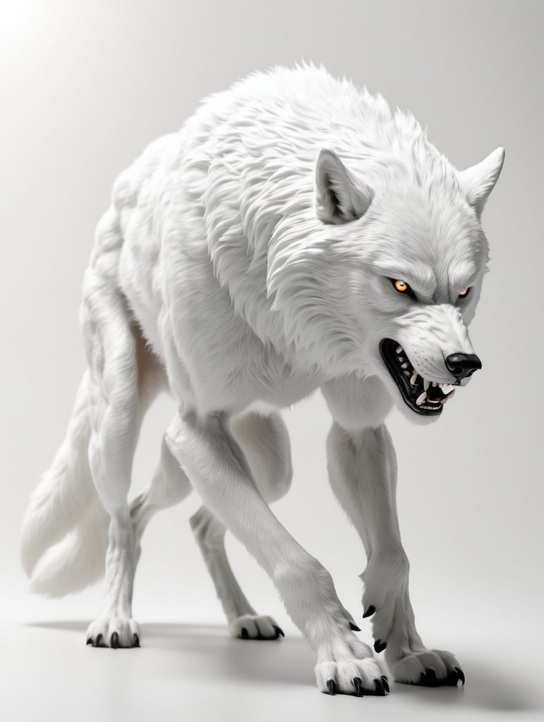 Premium Free ai Images | side view shiny black werewolf crawling