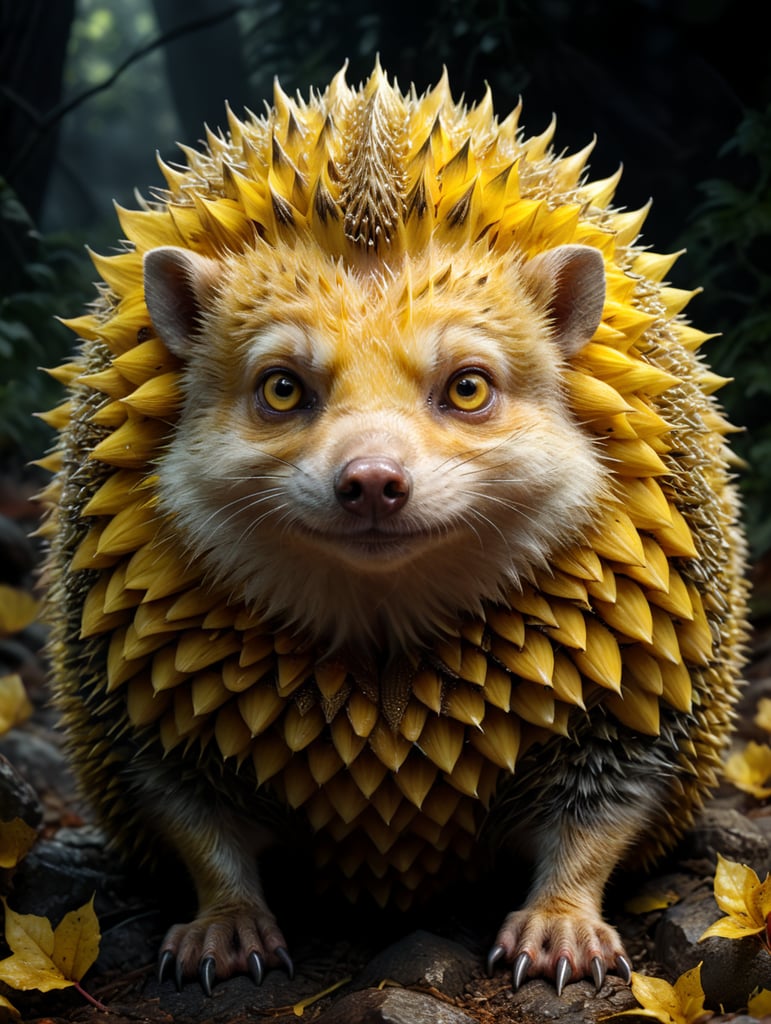 Premium Free ai Images yellow hedgehog illustration