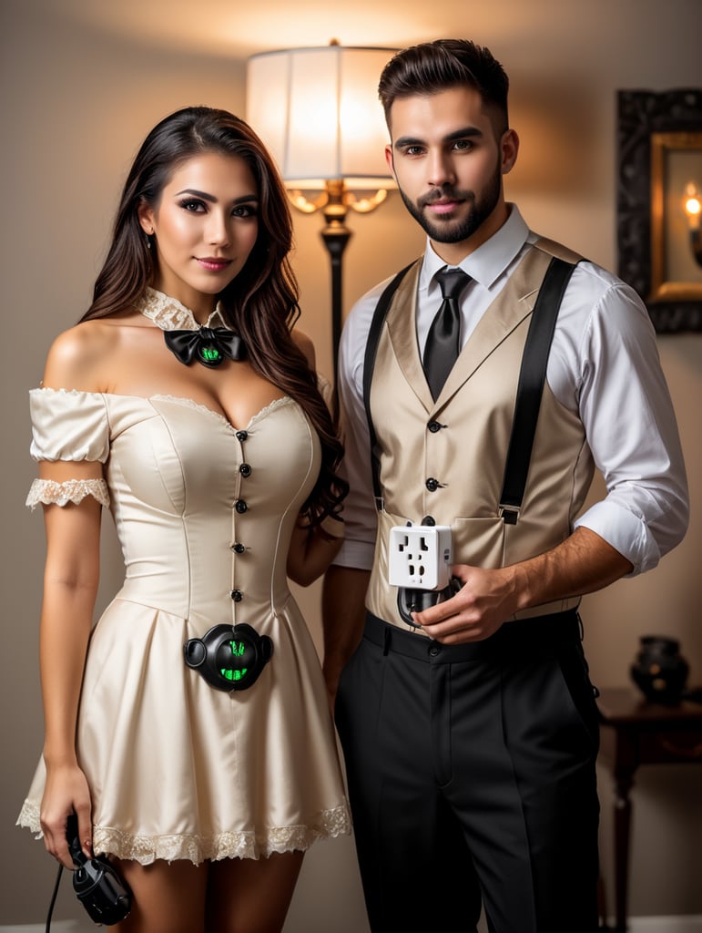Premium Free ai Images spooktacular creations couple plug and socket