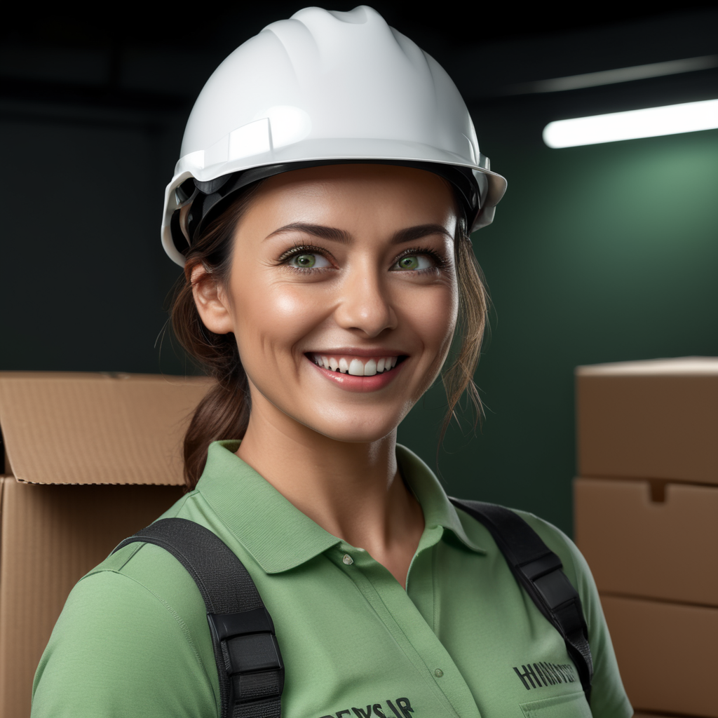 Premium Free ai Images | happy worker using construction helmet polo ...