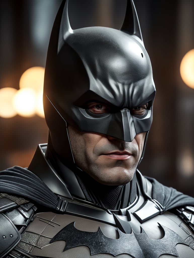 Portrait of batman, elegant, highly detailed, vogue, fashion magazine, sharp focus, bright expressive makeup, dramatic lighting, depth of field, incredibly high detailed, blurred background