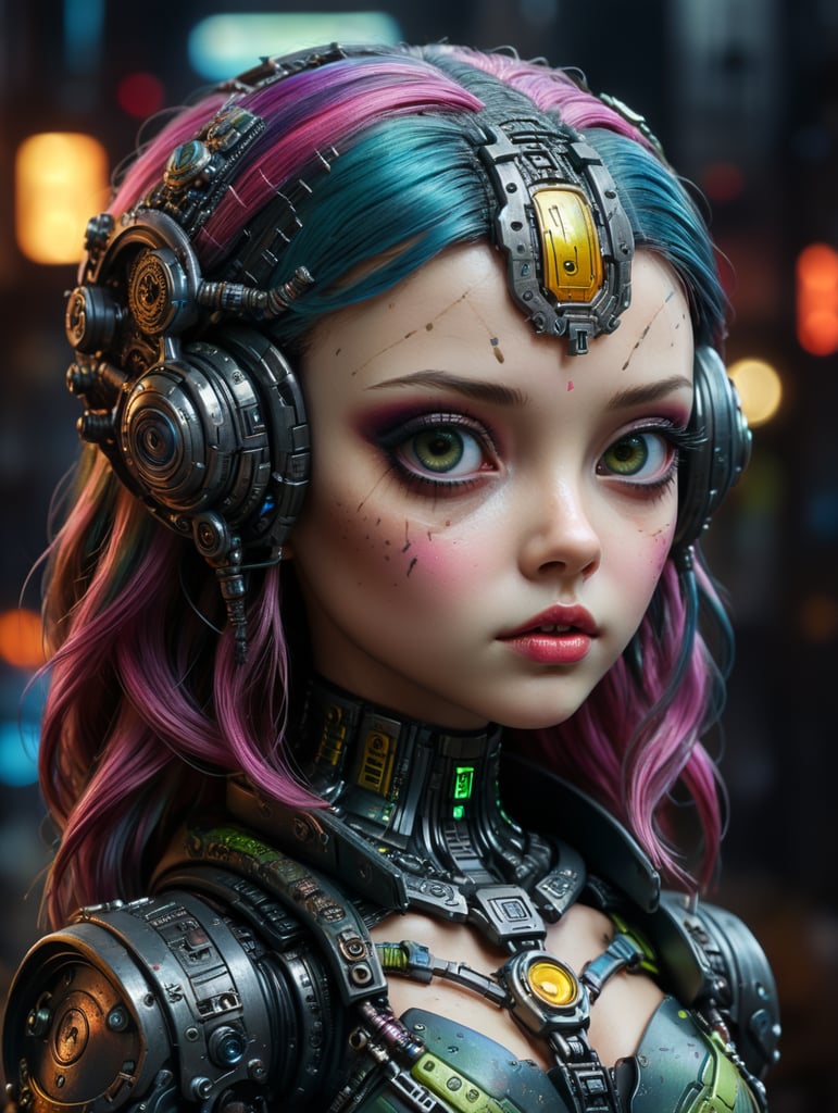 Premium Free ai Images blythe doll in cyberpunk style