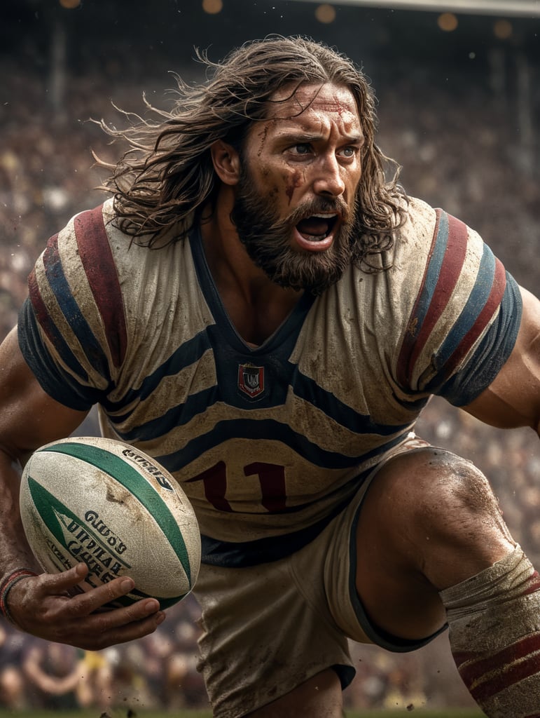 Jesus shredded playing rugby