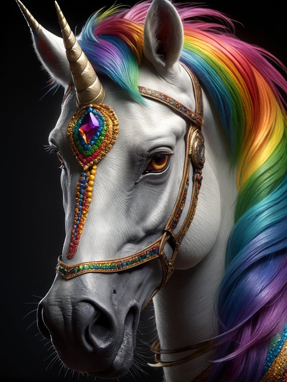 Premium Free ai Images | create an unicorn face with pixar style