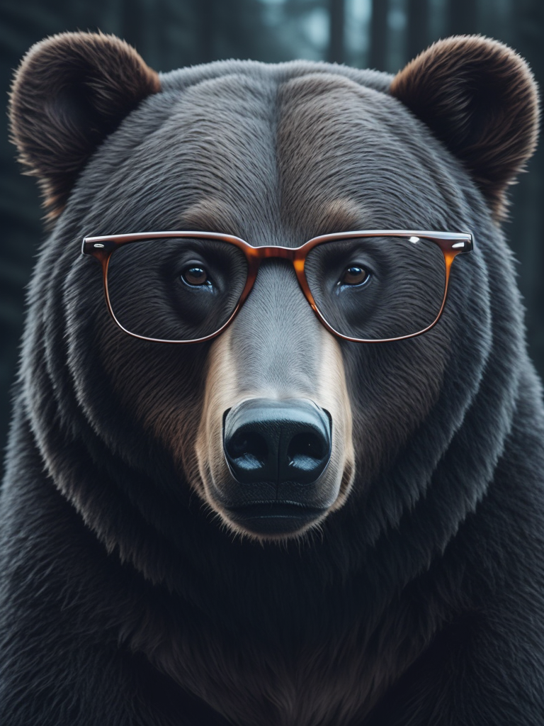 Premium Free ai Images | bear with glasses