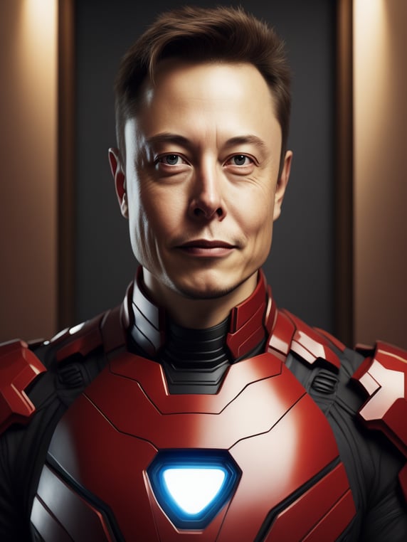 Premium Free ai Images | portrait of elon musk in the iron man suit ...