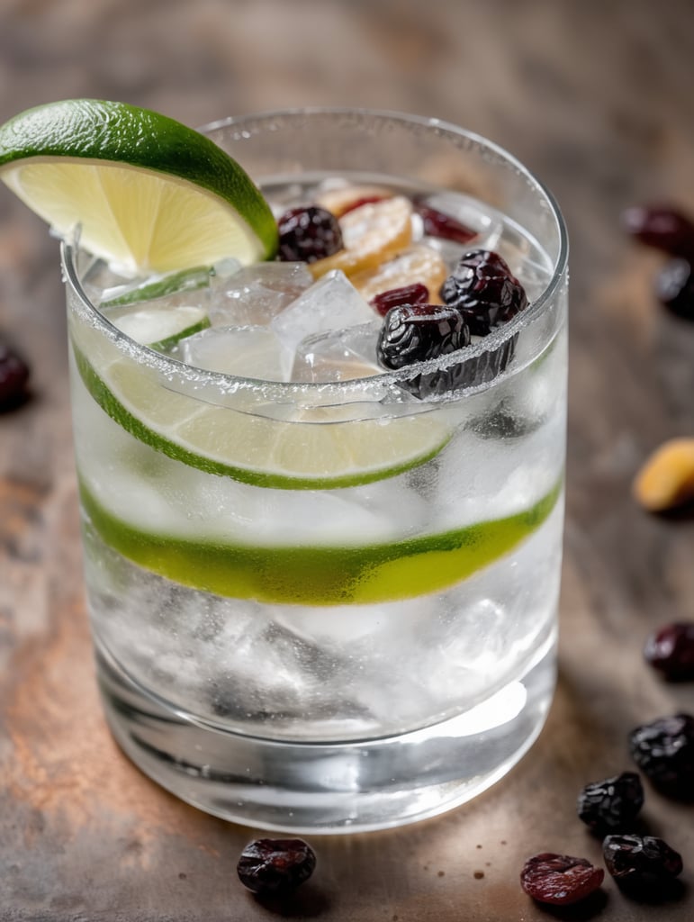 Gin and Tonic with dried fruit slices