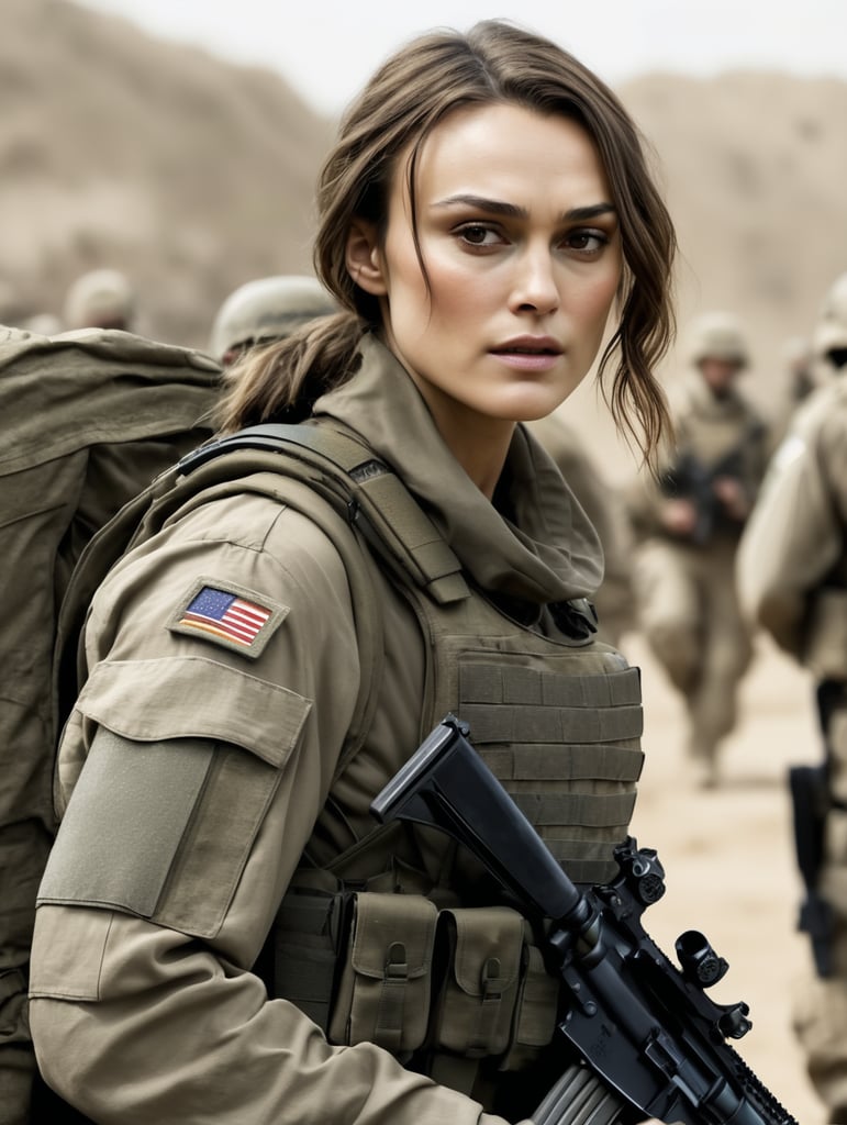 Premium Free ai Images | keira knightley as special operations soldier