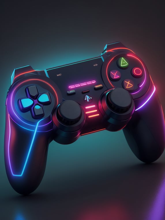 Premium Free ai Images | design futuristic neon colored gaming ...