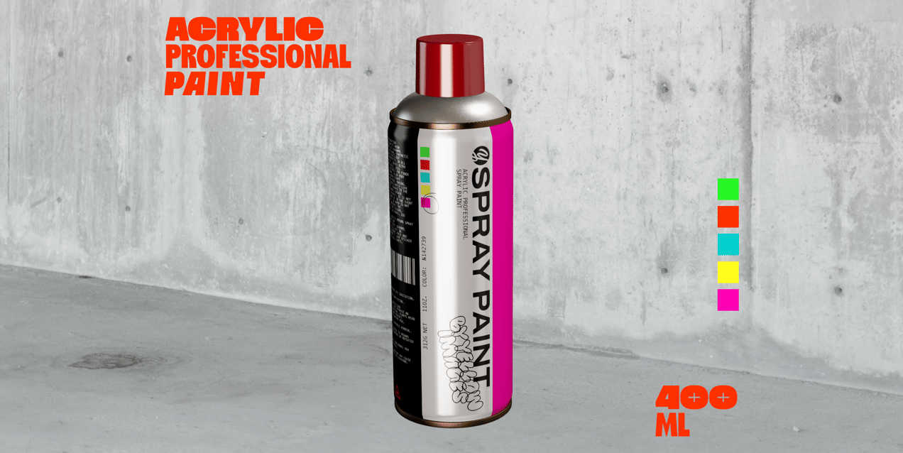 ProVisual — 400ml Spray Paint Can 3D mockup and 3D model - try it now and get yours today