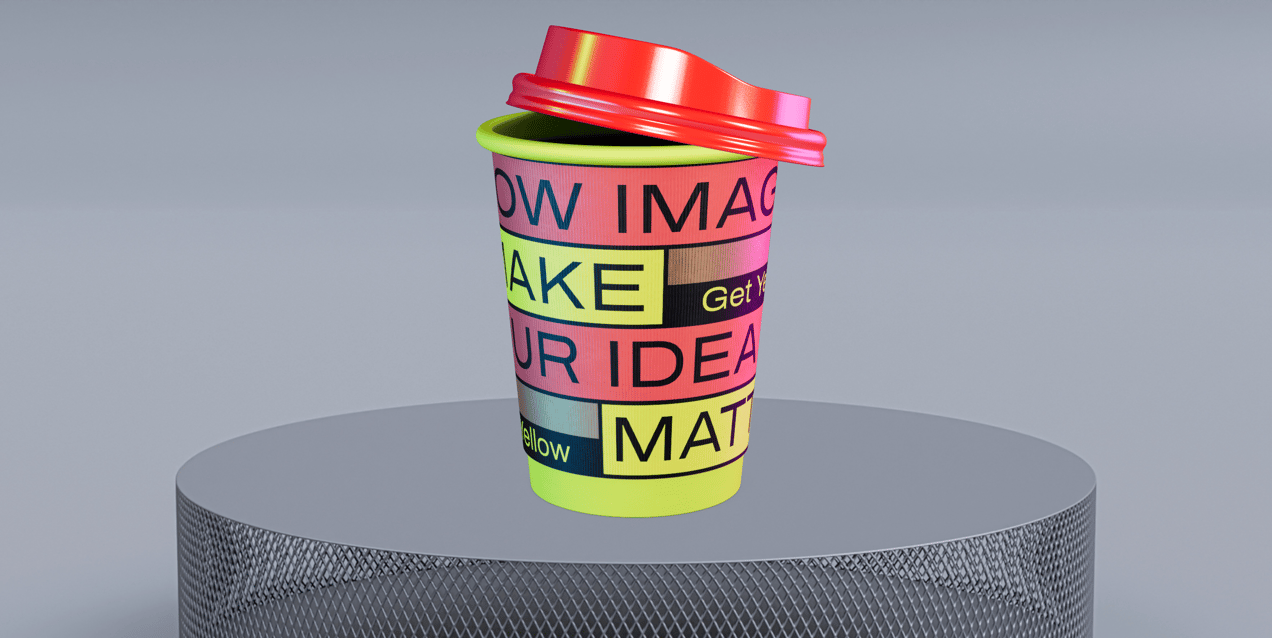 ProVisual — Half Opened Coffee Cup 3D mockup and 3D model - visualize online now