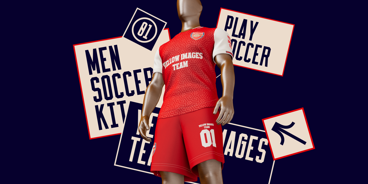 ProVisual —  Men’s Full Soccer Kit 3D mockup and 3D model - customize online now