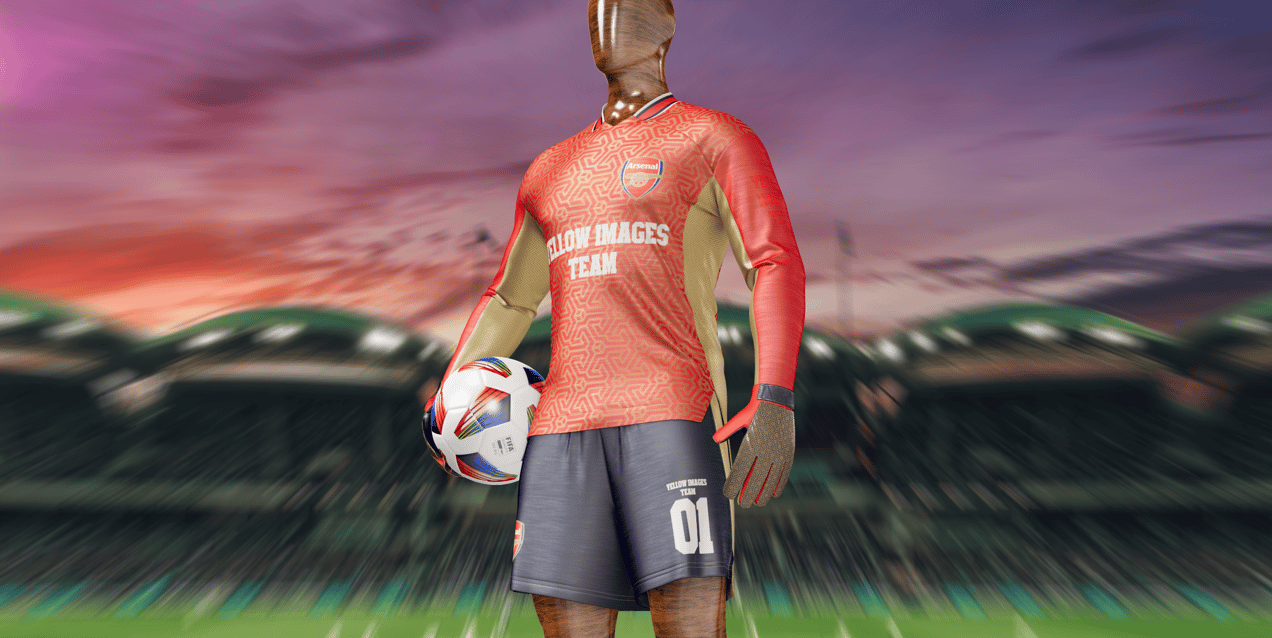 ProVisual — Men’s Full Soccer Goalkeeper Kit With Ball3D mockup and 3D model - create your perfect project online
