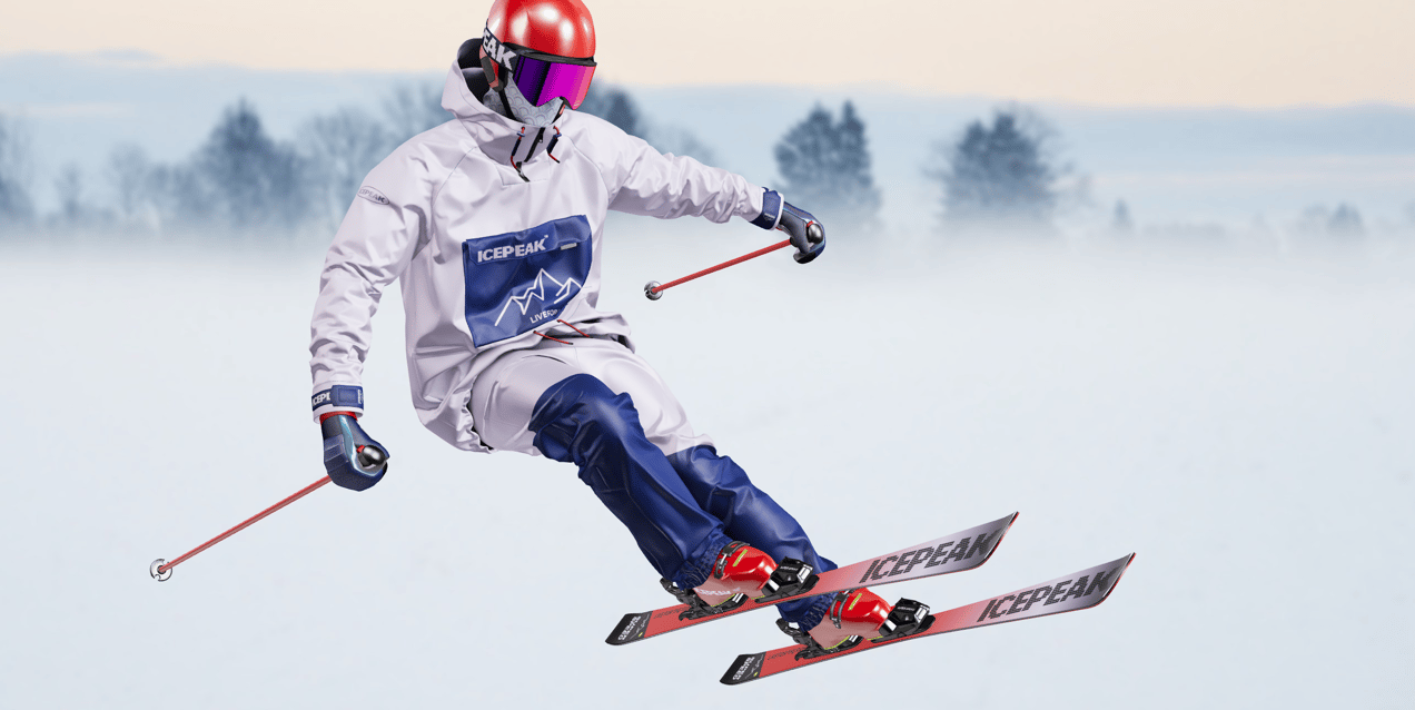 ProVisual — Skier in Action 3D mockup and 3D model - create your perfect project online