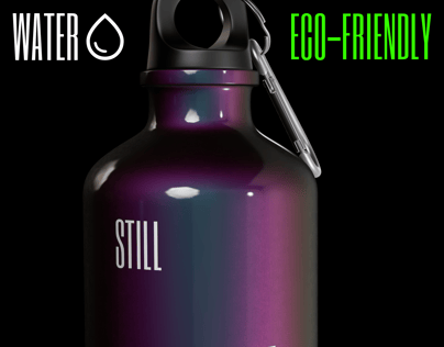 ProVisual —  Aluminium Bottle with Carabiner 3D mockup and 3D model - explore every detail and customize online now