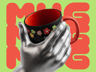 ProVisual —  Mug with Hand 3D mockup and 3D model - see every detail and customize online