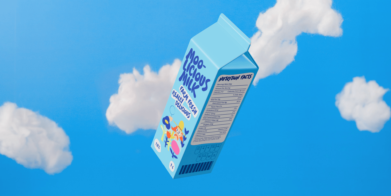 ProVisual —  1L Milk Pack 3D mockup and 3D model - see every detail and customize online