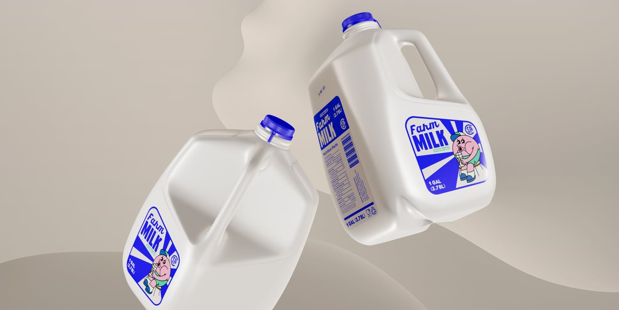 ProVisual —  4L Plastic Milk Jug 3D mockup and 3D model - customize online now