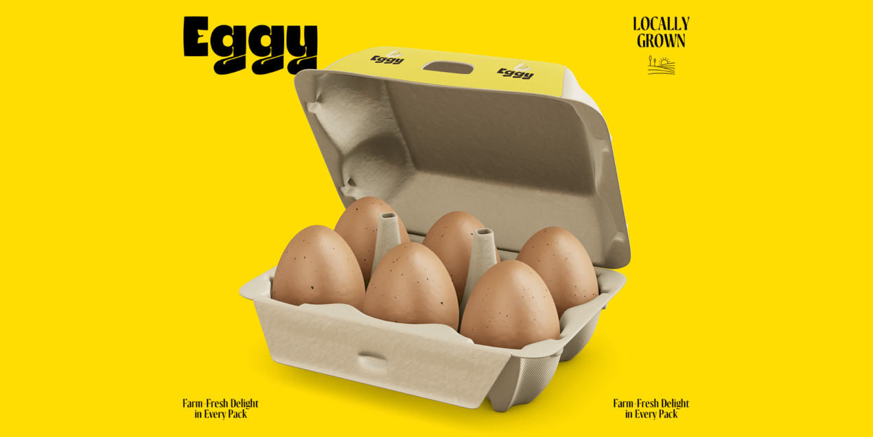 Opened  6 Egg Carton Box. 3D model. ProVisual. 