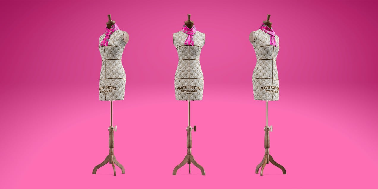 Scarf on Mannequin. 3D model. ProVisual.