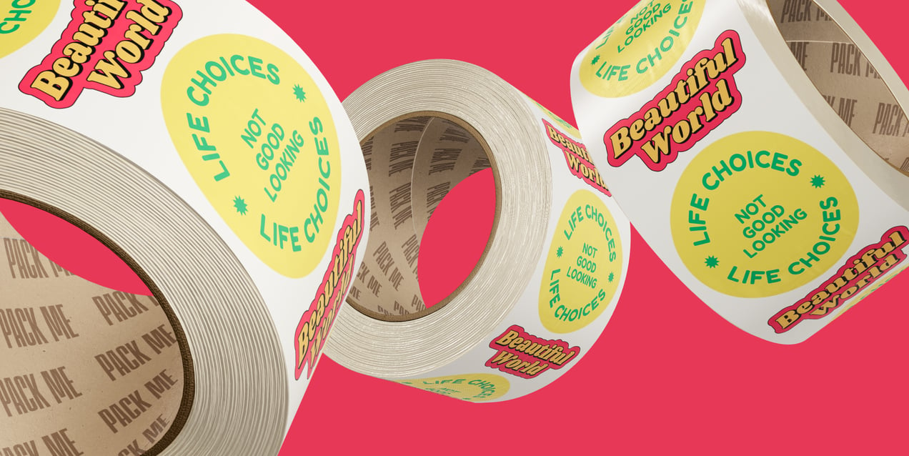 Roll with Stickers 3D Mockup, 3D model. ProVisual. 