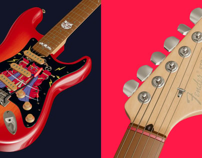 ProVisual —  Electric Guitar 3D mockup and 3D model - try it now and get yours today