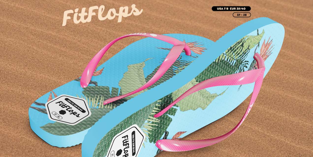 Flip Flops Sandals 3D model. Edit Online for Free. ProVisual.