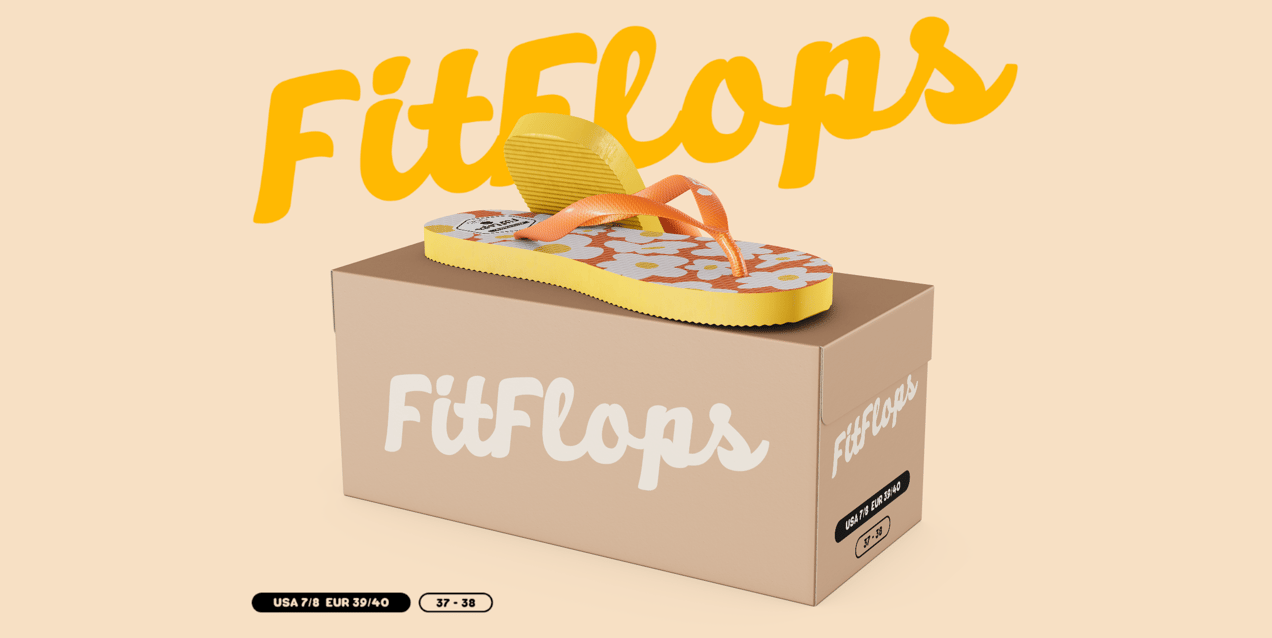 Flip Flops with Box 3D Mockup, 3D model. ProVisual. 