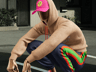 Squatting Man in Street Style Outfit. 3D model. ProVisual. 