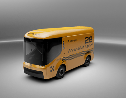 Free Electric Van 3D mockup. Create presentations using Online Mockup Generator
