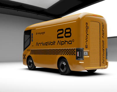 Free Electric Van 3D mockup. Create presentations using Online Mockup Generator