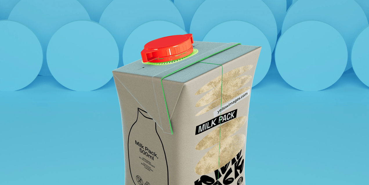 ProVisual —  500ml Milk Pack 3D mockup and 3D model -  try it now and get yours today