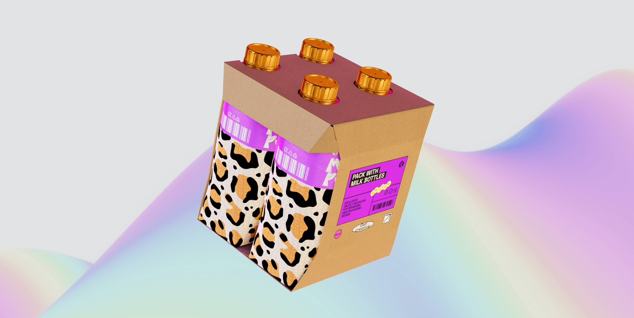 ProVisual —  Carton Carrier with 4 Juice Packs 3D mockup and 3D model - explore every detail online now