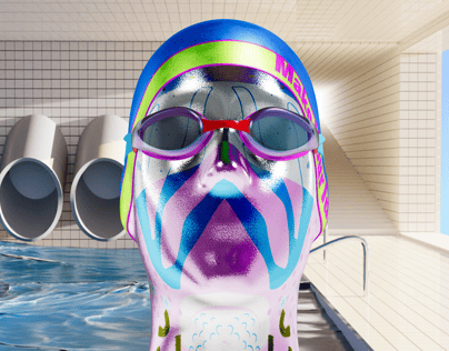 ProVisual — Swimming Cap with Goggles 3D mockup and 3D model - create your perfect project online
