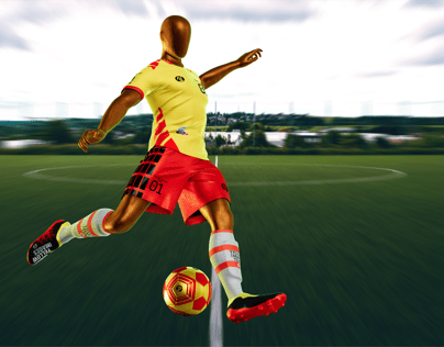 ProVisual — Men’s Full Soccer Kit in Action 3D mockup and 3D model
