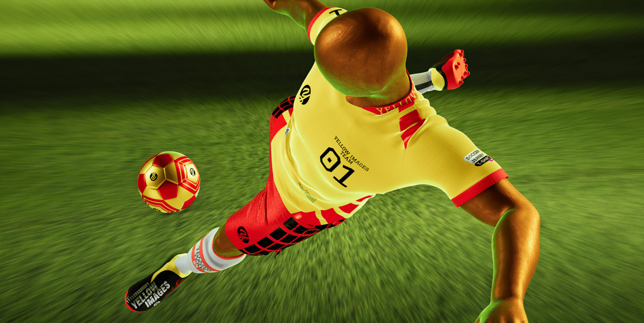 ProVisual —  Men’s Full Soccer Kit in Action 3D mockup and 3D model - create your perfect project online
