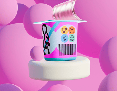 ProVisual — Half Opened Yogurt Cup 3D mockup and 3D model - customize online now