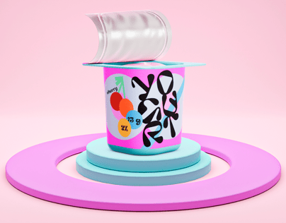 ProVisual — Half Opened Yogurt Cup 3D mockup and 3D model - customize online now