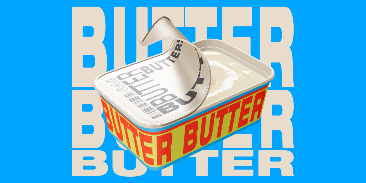 ProVisual — Half Opened Butter Tub 3D mockup and 3D model - try it now and get yours today