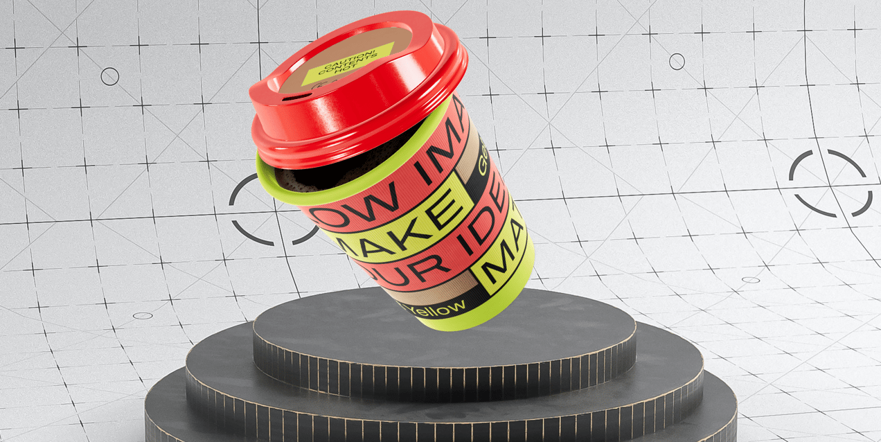 ProVisual — Half Opened Coffee Cup 3D mockup and 3D model - visualize ...