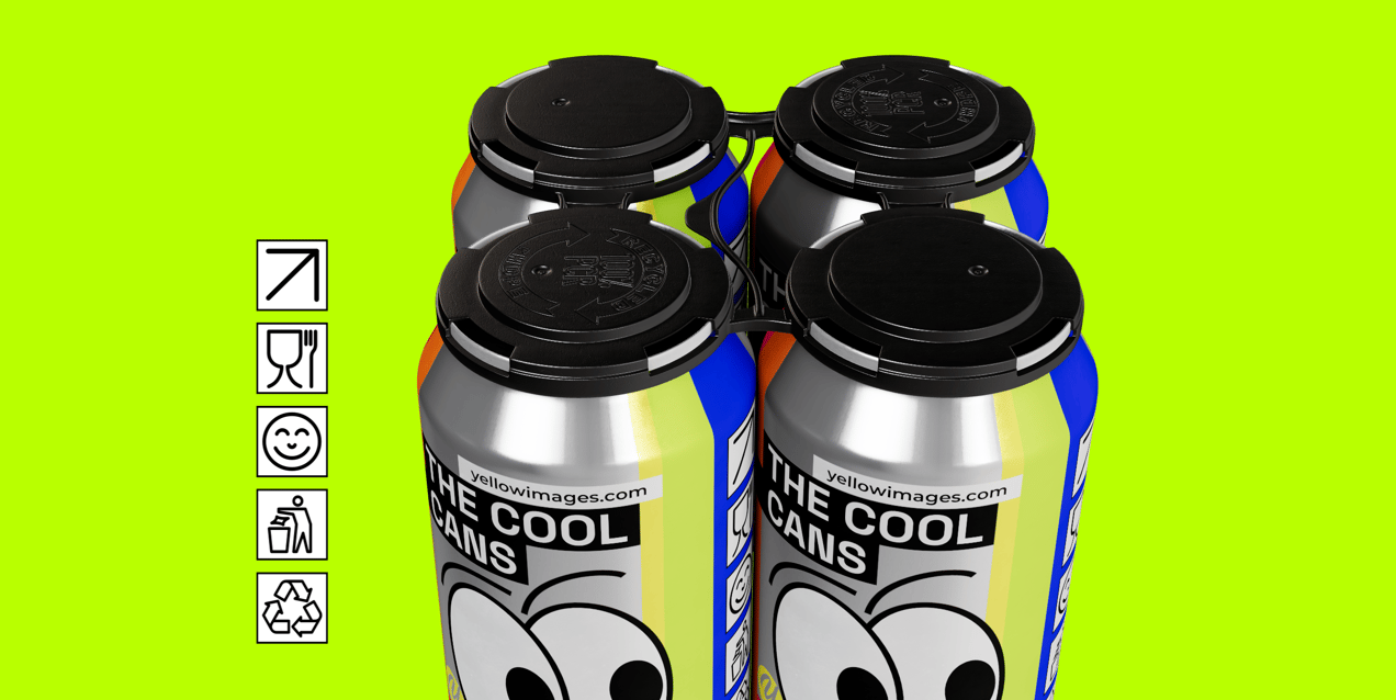 ProVisual —  4 Pack 330ml Can Carrier 3D mockup and 3D model - customize online now