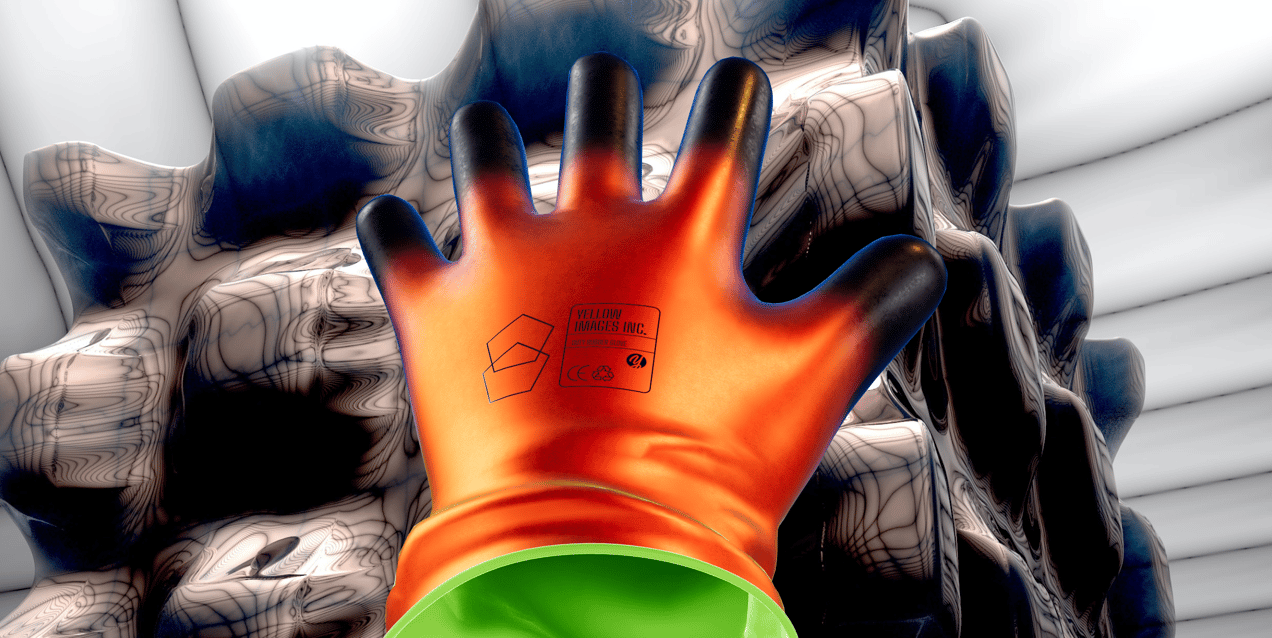 ProVisual — Short Heavy Duty Rubber Glove 3D mockup and 3D model - try it now and get yours today