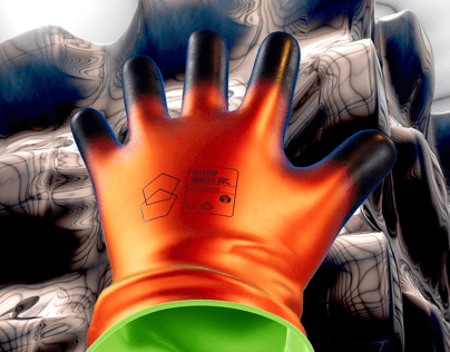 ProVisual — Short Heavy Duty Rubber Glove 3D mockup and 3D model
