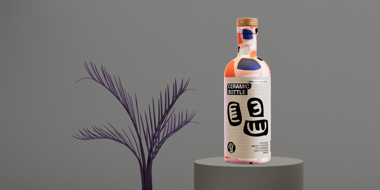 ProVisual —  Ceramic Bottle with Cork 3D mockup and 3D model - explore every detail and customize online now