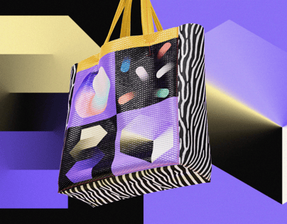 ProVisual — Textured Shopper Bag 3D mockup and 3D model - create your perfect project online